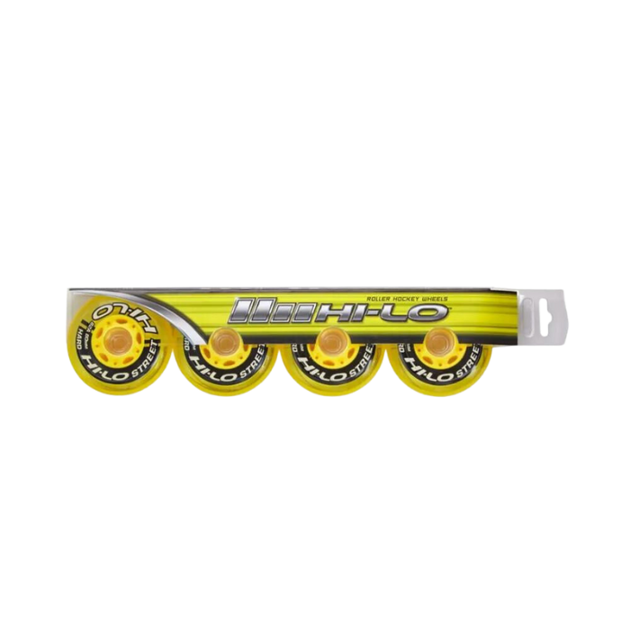 Mission Hi-Lo Street Hard 82A Roller Hockey Wheel - Yellow - 4 Pack - SidKal